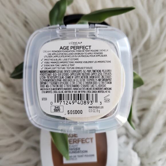 L'Oreal Age Perfect Creamy Powder Foundation Bundle Hazelnut 345 - Picture 4 of 6